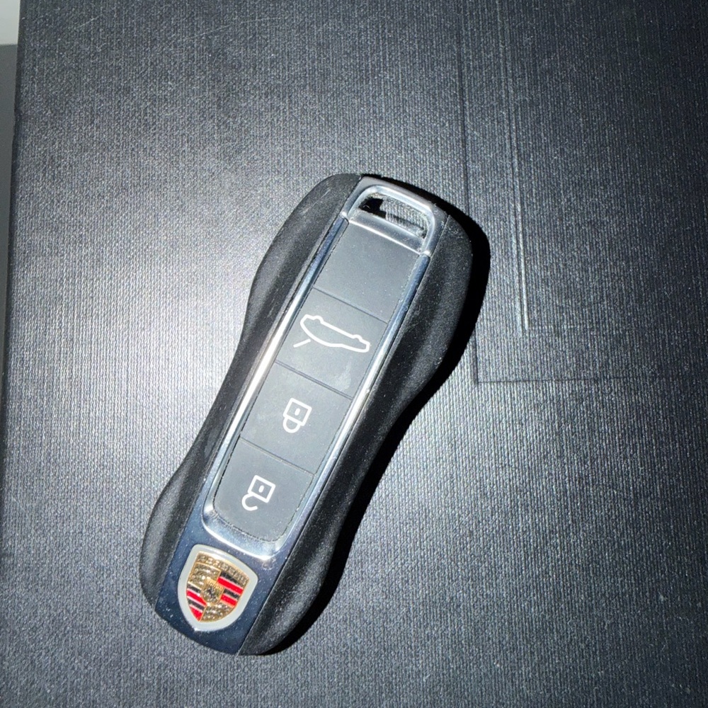 Porsche Key Fob - Black with Silver Accents